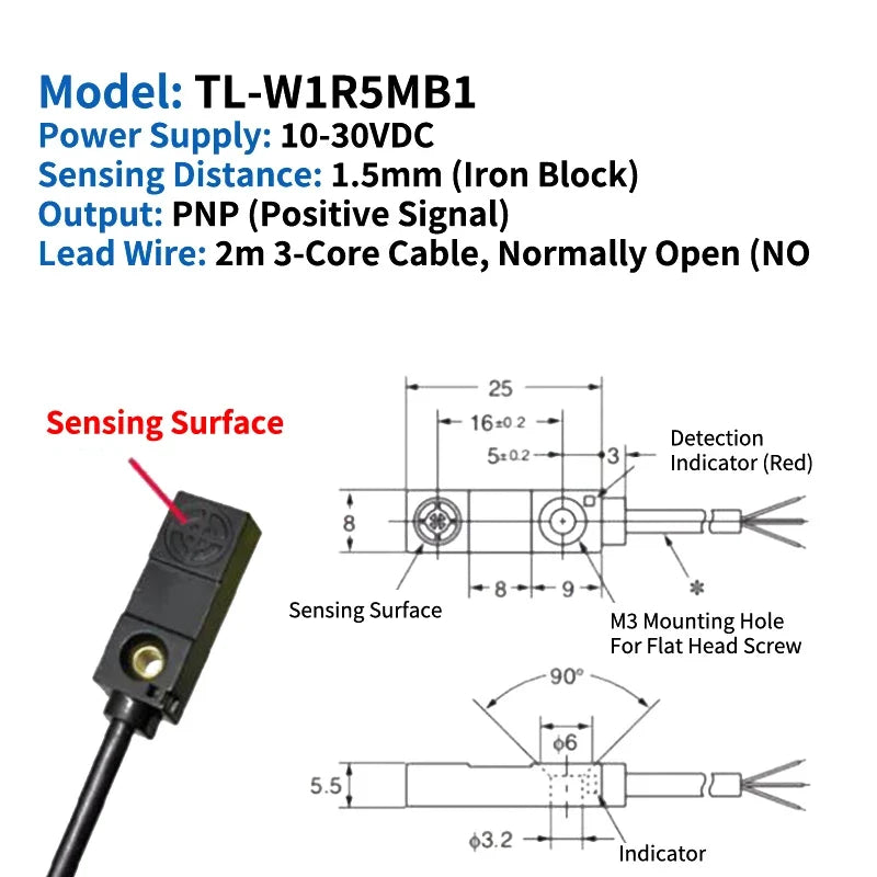 OMCH TL-W NPN/PNP Inductive Proximity Sensor 1.5mm 3mm DC