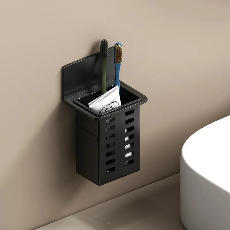 Wall-Mounted Toothbrush & Toothpaste Holder Bathroom Rack