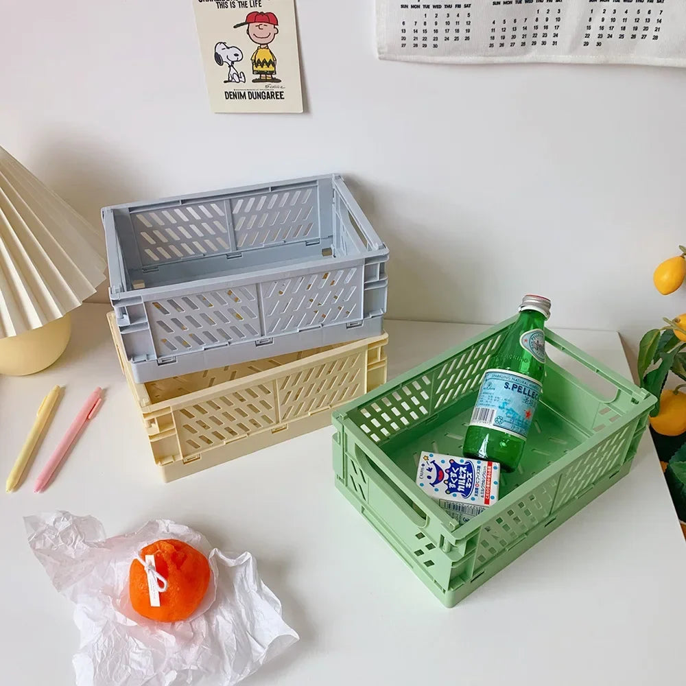 Foldable Storage Basket – Desktop, Kitchen & Home Organizer