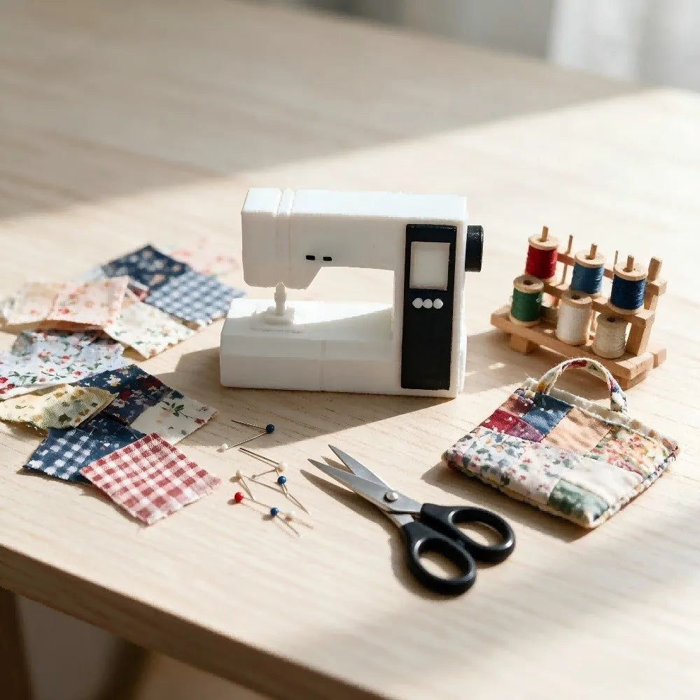 Miniature Dollhouse Sewing Machine Model – Realistic Accessory