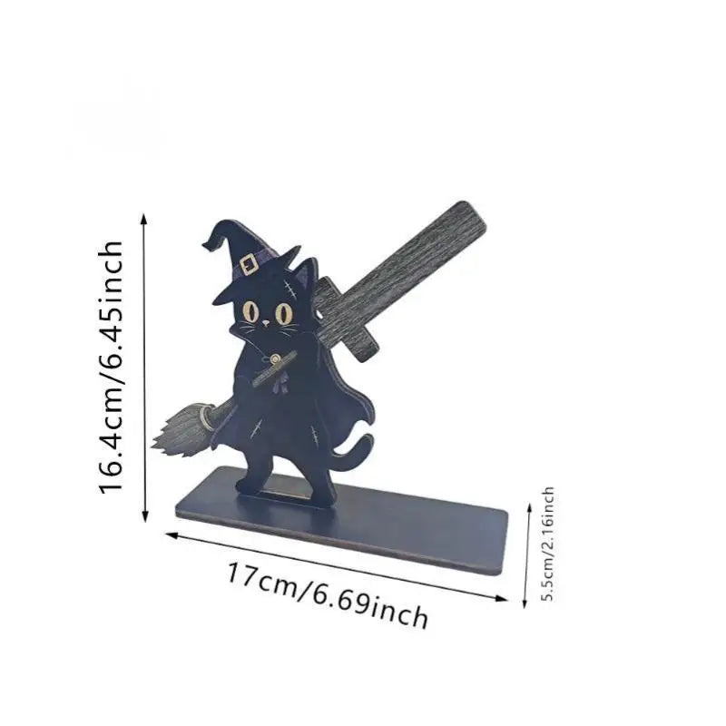 Wooden Grim Reaper Skeleton Ornament – Halloween Tabletop Décor
