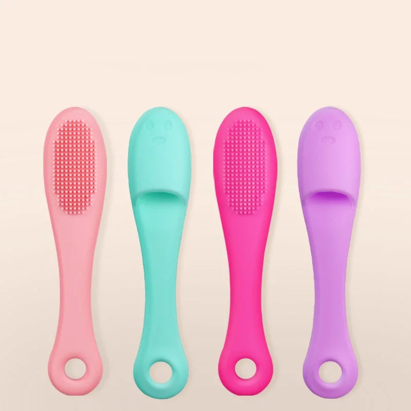 Soft Silicone Cat & Dog Chin Brush – Finger Grooming Scrubber