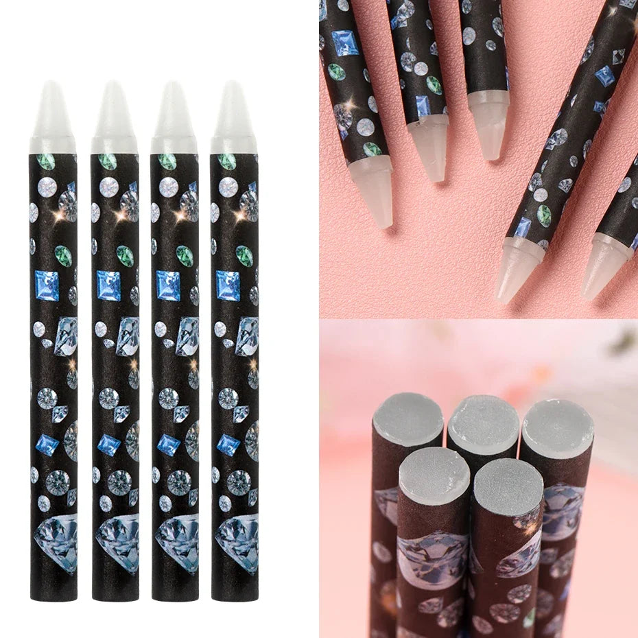 Wax Nail Art Picker Pencil – Rhinestone Dotting Tool 5/10 Pk