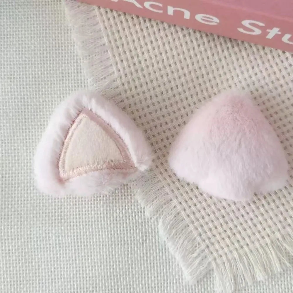 2PCS Plush Cat & Rabbit Ear DIY Patches for Hats & Headbands
