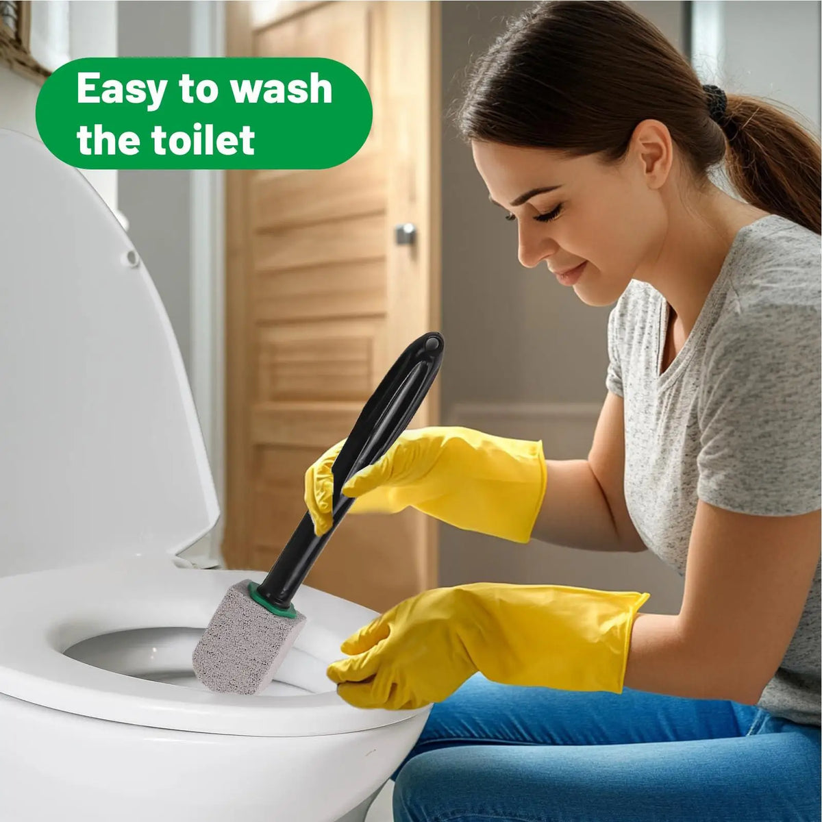 Pumice Stone Toilet Cleaning Wand – Long Handle, 5 Heads