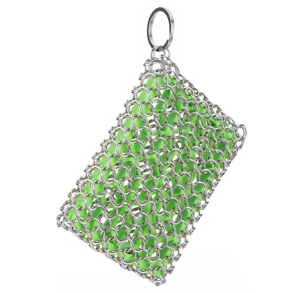 Stainless Steel Chainmail Scrubber for Cast Iron & Cookware