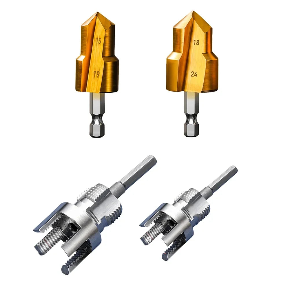 4-Piece PVC PPR Pipe Threader Set | Internal Thread Drill Bits