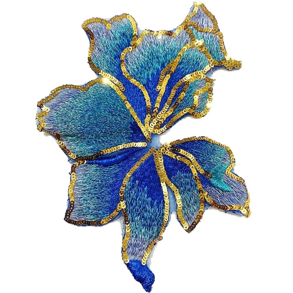 3D Sequin Flower Embroidery Applique Sew-On Lace Patch DIY