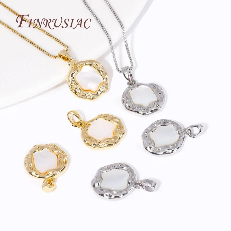 18K Gold Plated Shell Geometry Charm Pendants | DIY Jewelry