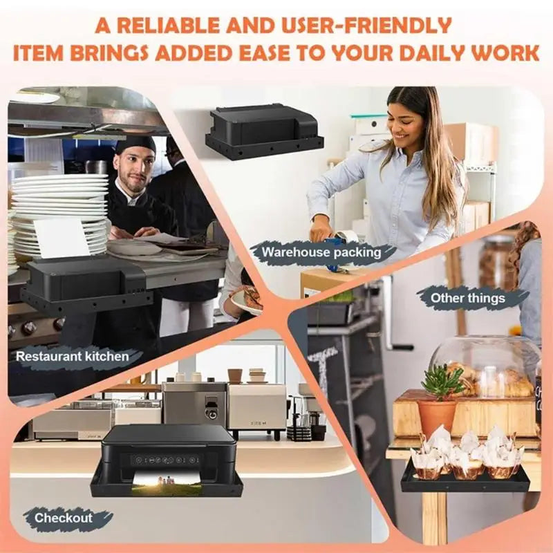 Stainless Steel Printer Tray Wall Mount Shelf for POS & KDS
