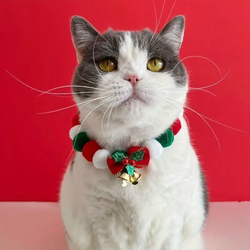Christmas Dog Bowtie Collar – Adjustable Santa Pet Necktie