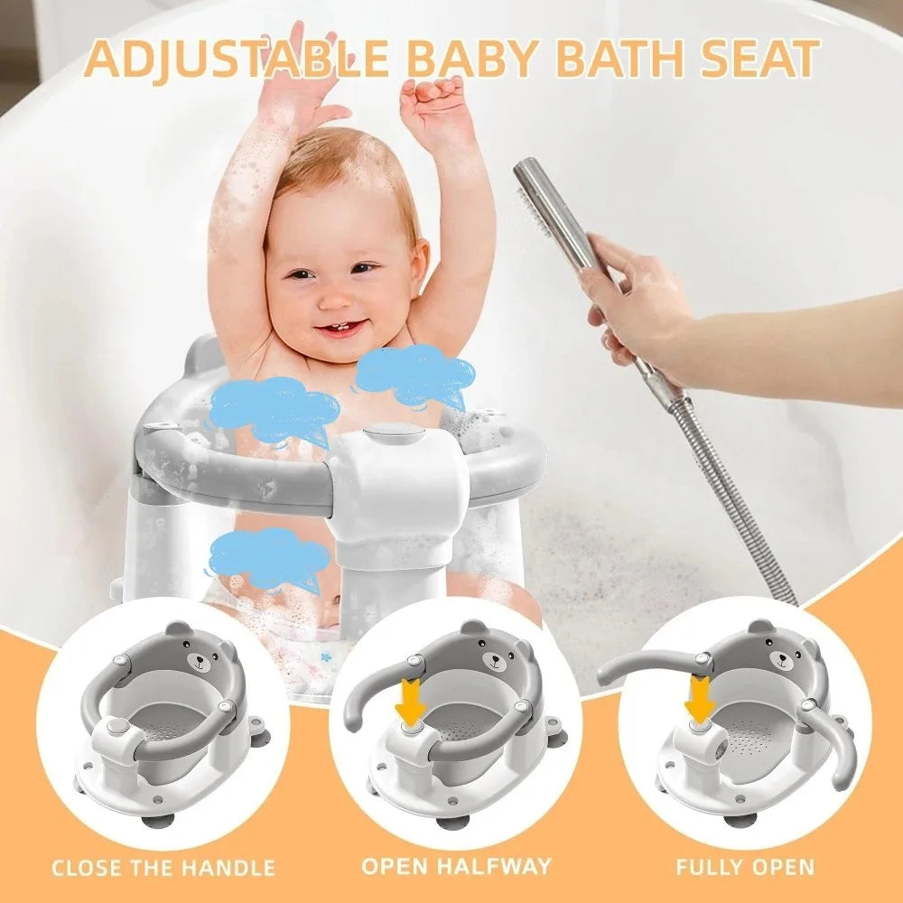 Non-Slip Baby Bath Seat with 4 Suction Cups | Infant Tub Chair