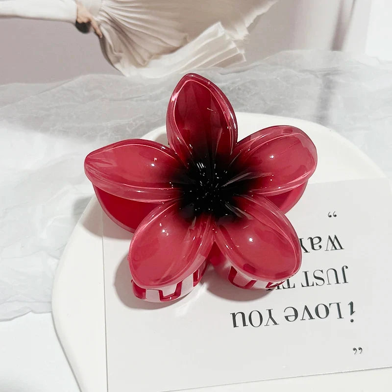 Korean Hawaiian Gradient Flower Hair Claw Clip for Women