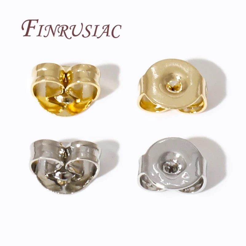 50-Pack 14K Gold Plated Earring Backs – Stud Locking Stoppers