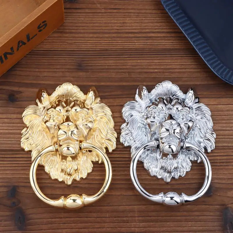 Lion Head Door Knocker Pull Handle – Gold & Silver Zinc Alloy