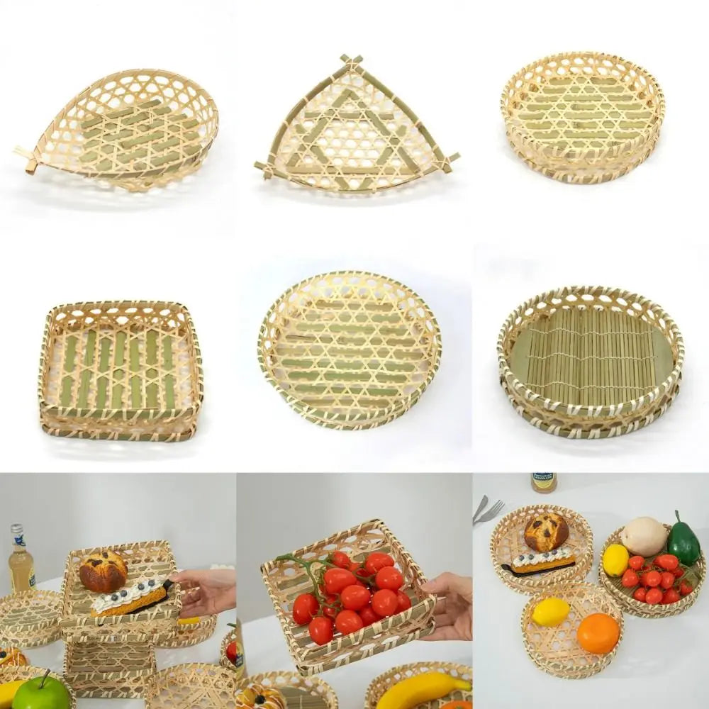 Miniature Woven Bamboo Basket – 1:12 & 1:6 Dollhouse Decor
