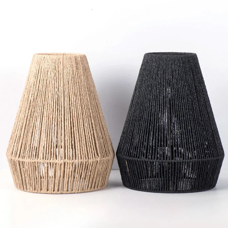 Handwoven Rattan Pendant Light Shade | Farmhouse Basket Lamp