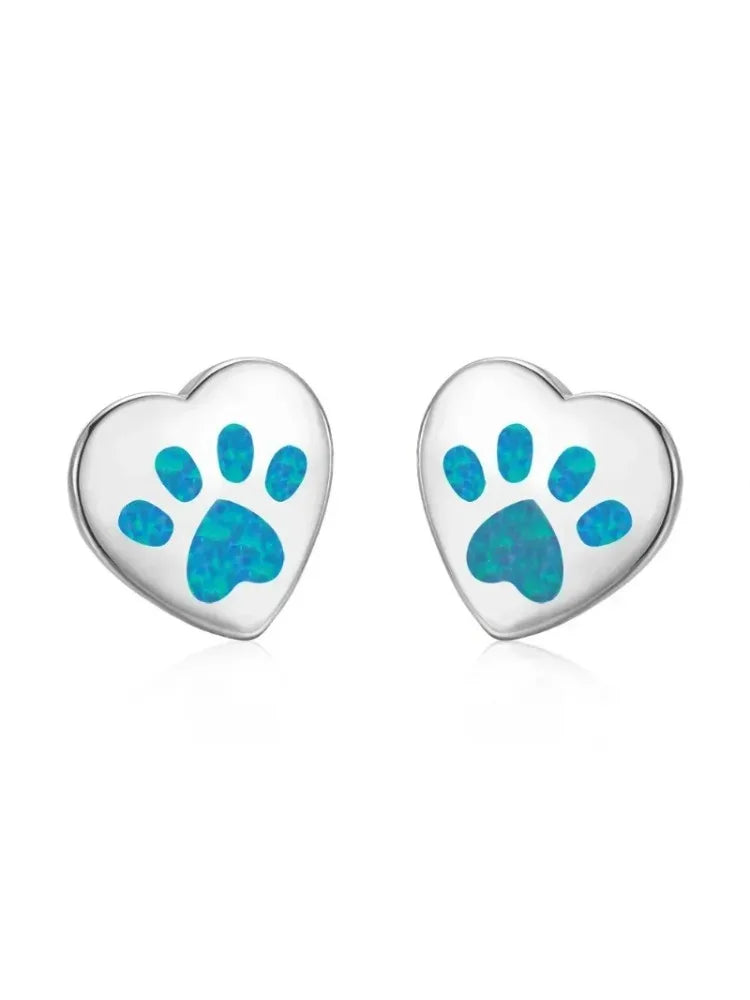 White Simulated Opal Heart Drop Earrings | Zinc Alloy Fashion
