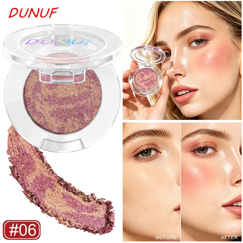 DUNUF Marbled Baked Highlighter Palette – Shimmer Contour Powder