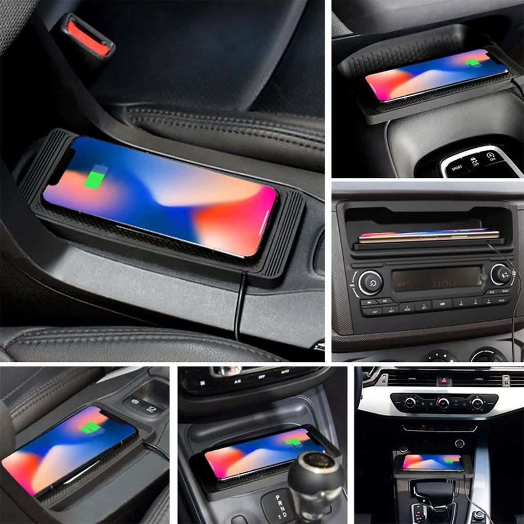 15W Car Wireless Charging Pad – Auto-Sensing Non-Slip Mat