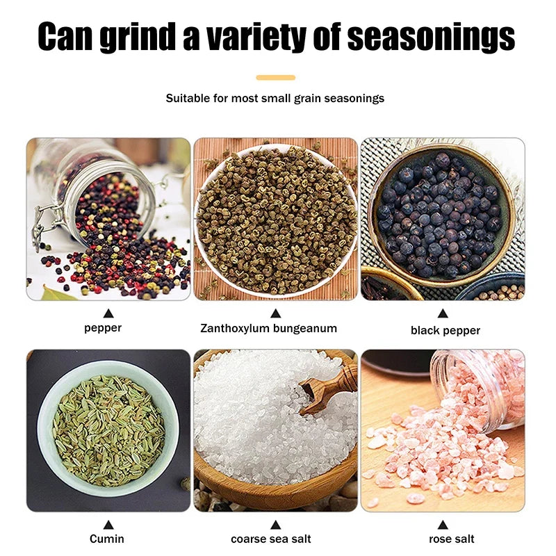 Wooden Pepper & Salt Grinder Mill – Ceramic Core, 3 Sizes