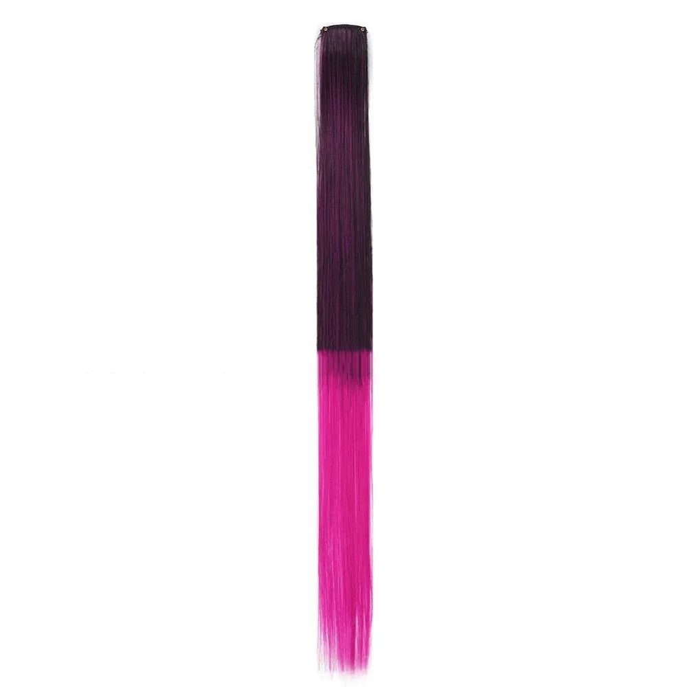 Rainbow Clip-In Hair Extensions – 22" Colorful Highlights