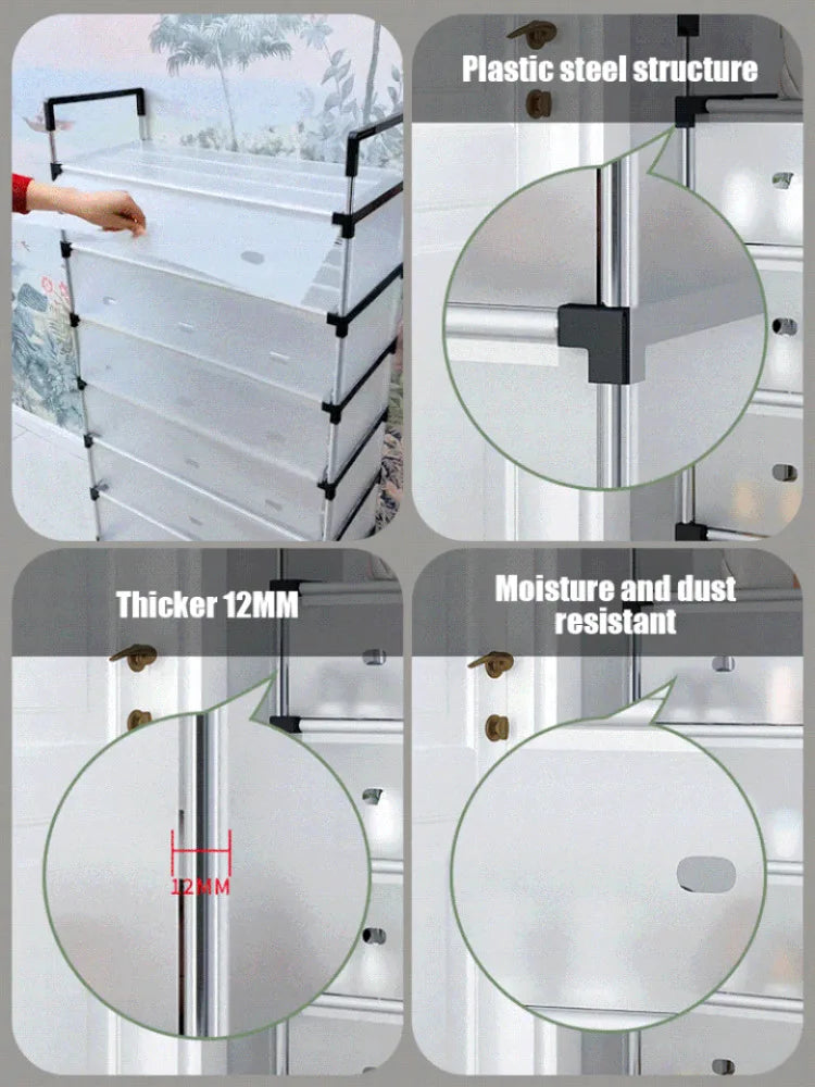 Multi-Layer Dustproof Shoe Rack – Space-Saving Cabinet