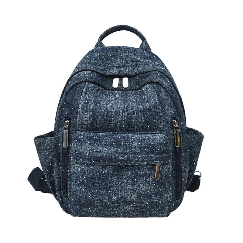 Women's Casual Denim Backpack – Lightweight College Commuter Bag