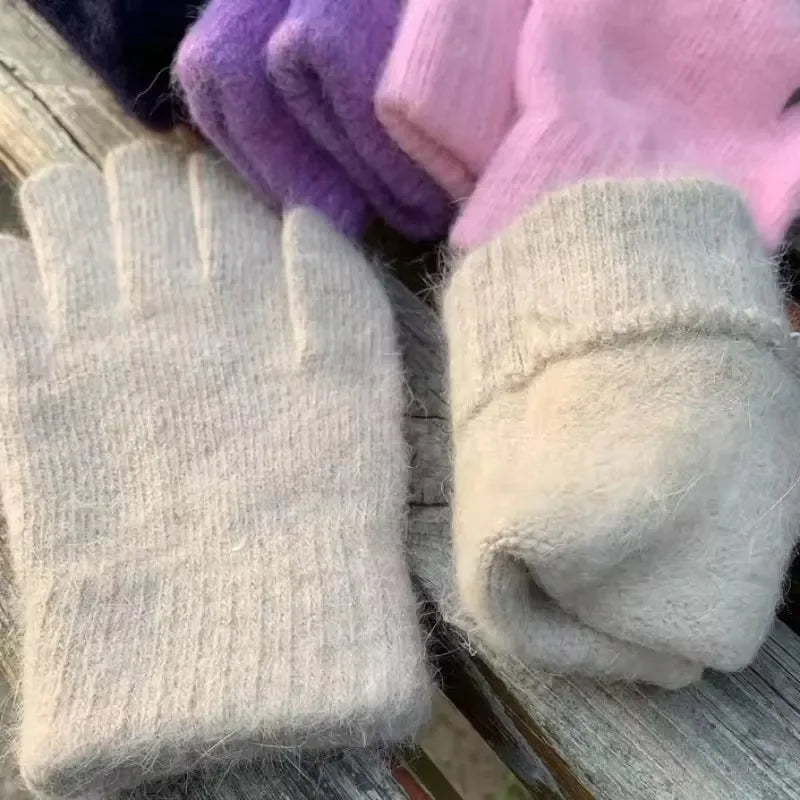 Women's Winter Cashmere Knit Gloves – Warm Full Finger