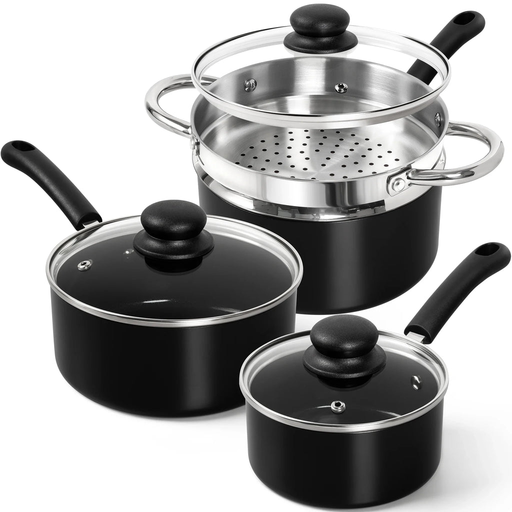 MICHELANGELO Ceramic Non-Stick Cookware Set with Steamer