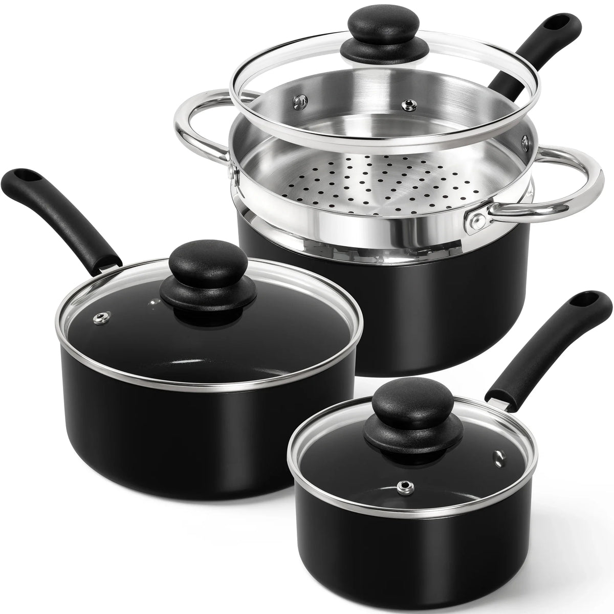 MICHELANGELO Ceramic Non-Stick Cookware Set with Steamer