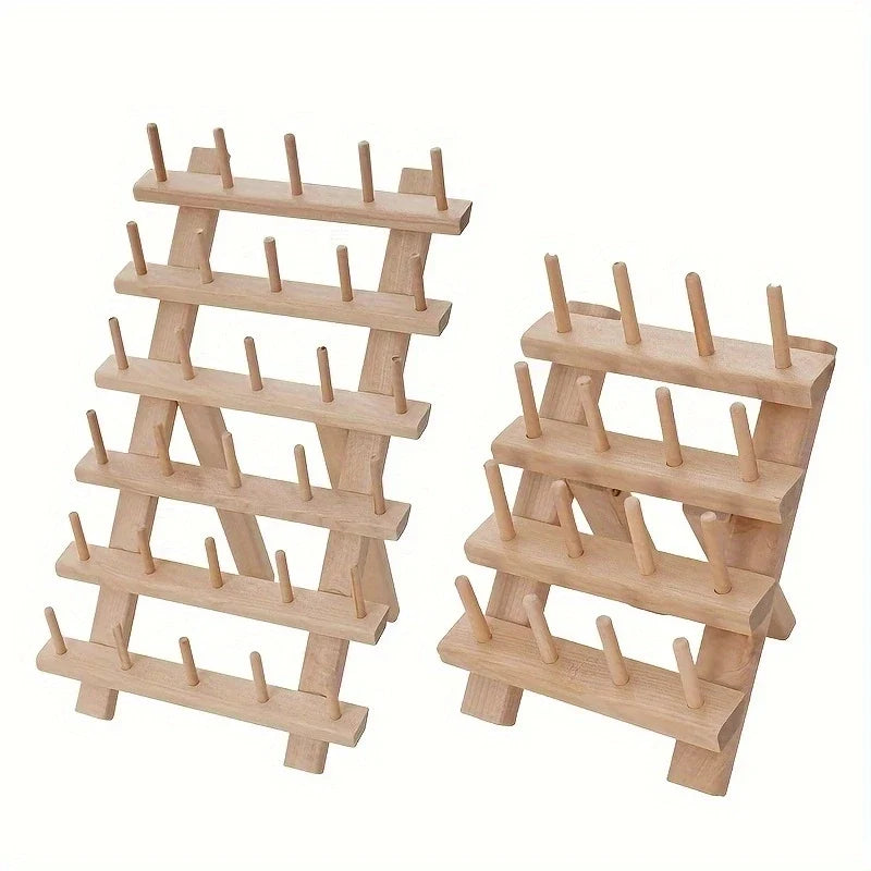 Foldable Wooden Thread Spool Rack – 16 or 30 Axis Organizer