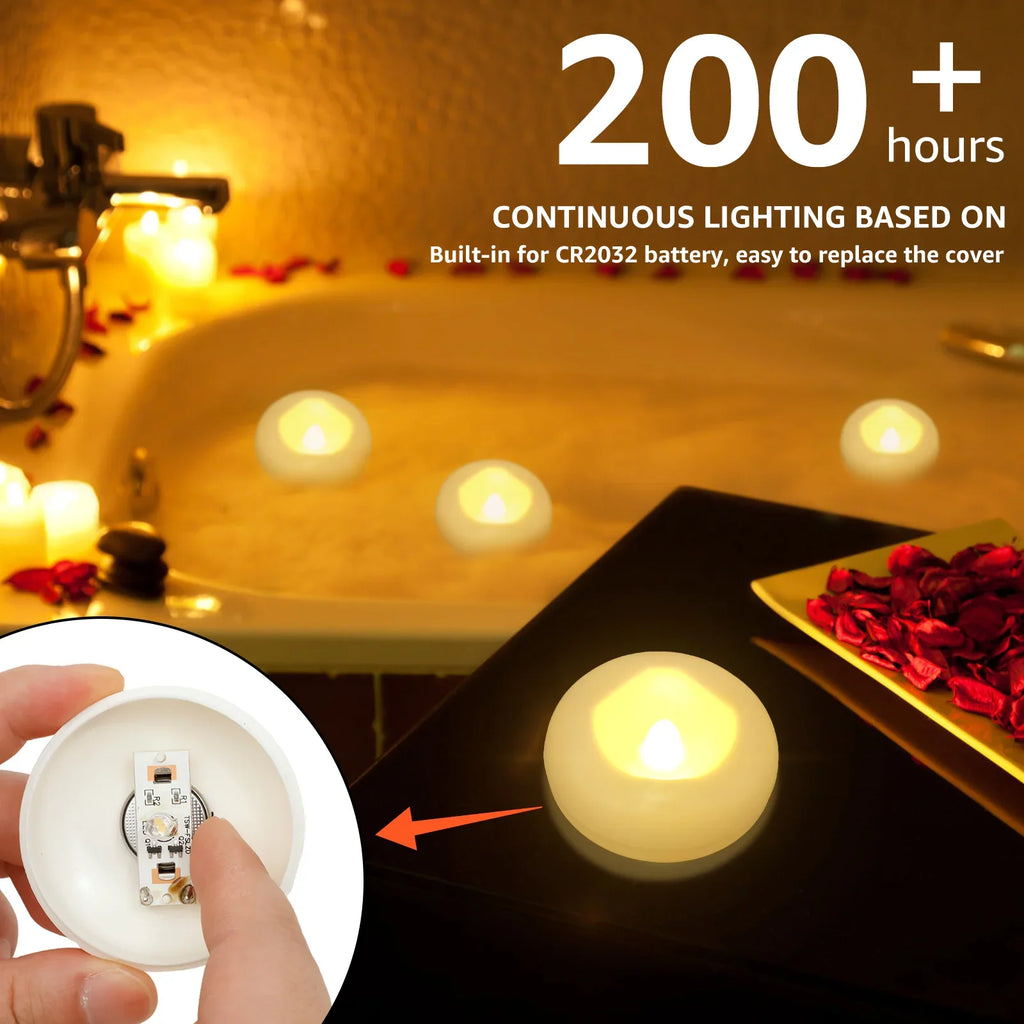 Waterproof Flameless Floating LED Tealight Candles 12/24 Pack