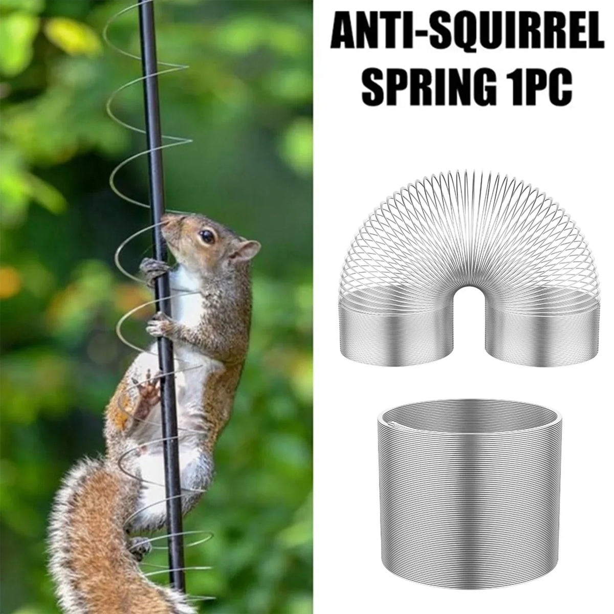 Squirrel Proof Spring Baffle for Bird Feeder – Stainless Steel