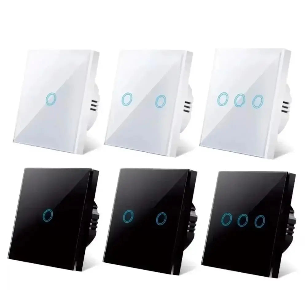Crystal Glass LED Touch Wall Switch 1/2/3 Gang EU 100-240V