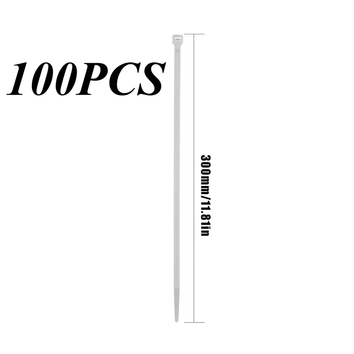 100Pc Self-Locking Nylon Cable Ties 4/8/12 Inch – 50lb Hold