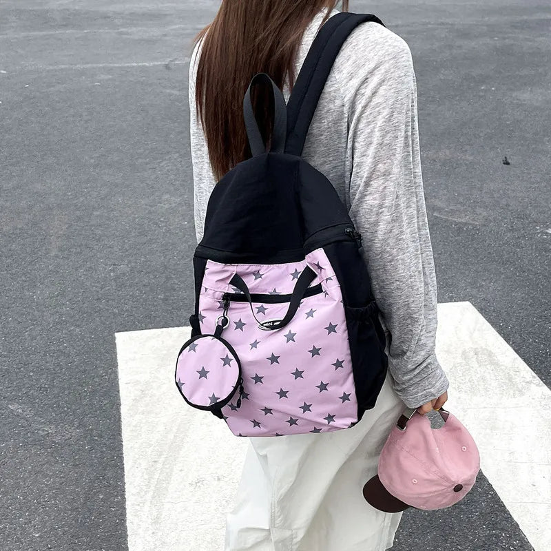 Korean Polka Dot Backpack – Waterproof Women's Hiking & School Bag