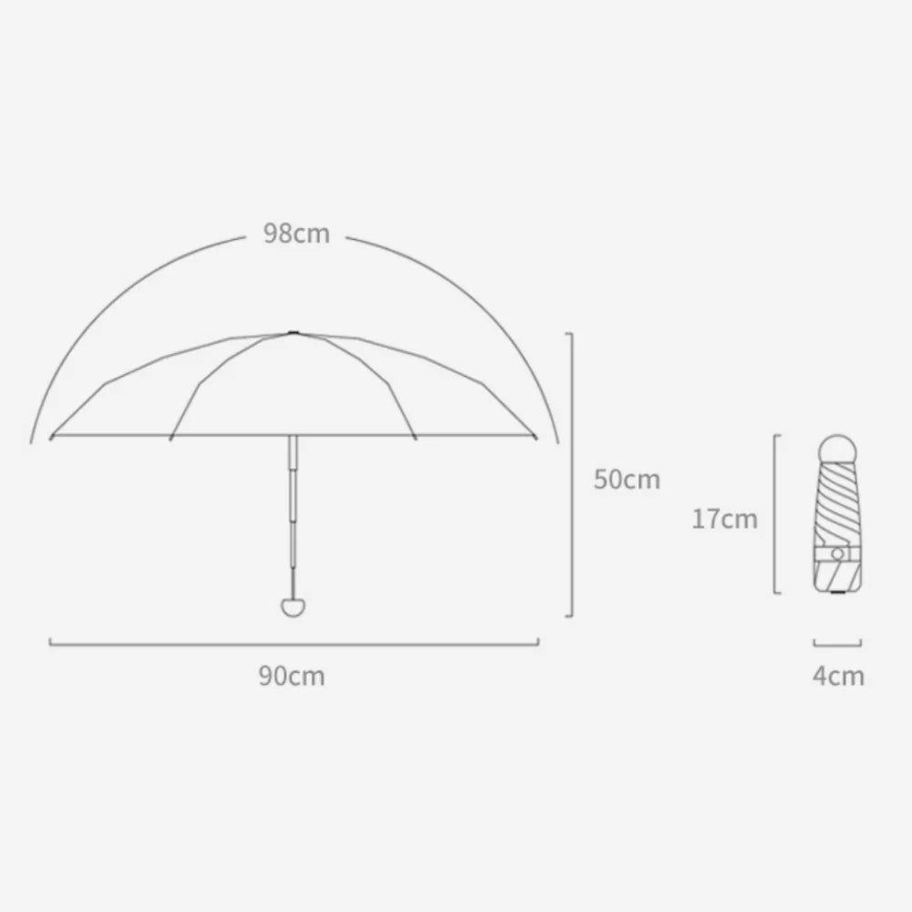 Mini Capsule Folding Umbrella UPF50+ – Portable Sun & Rain