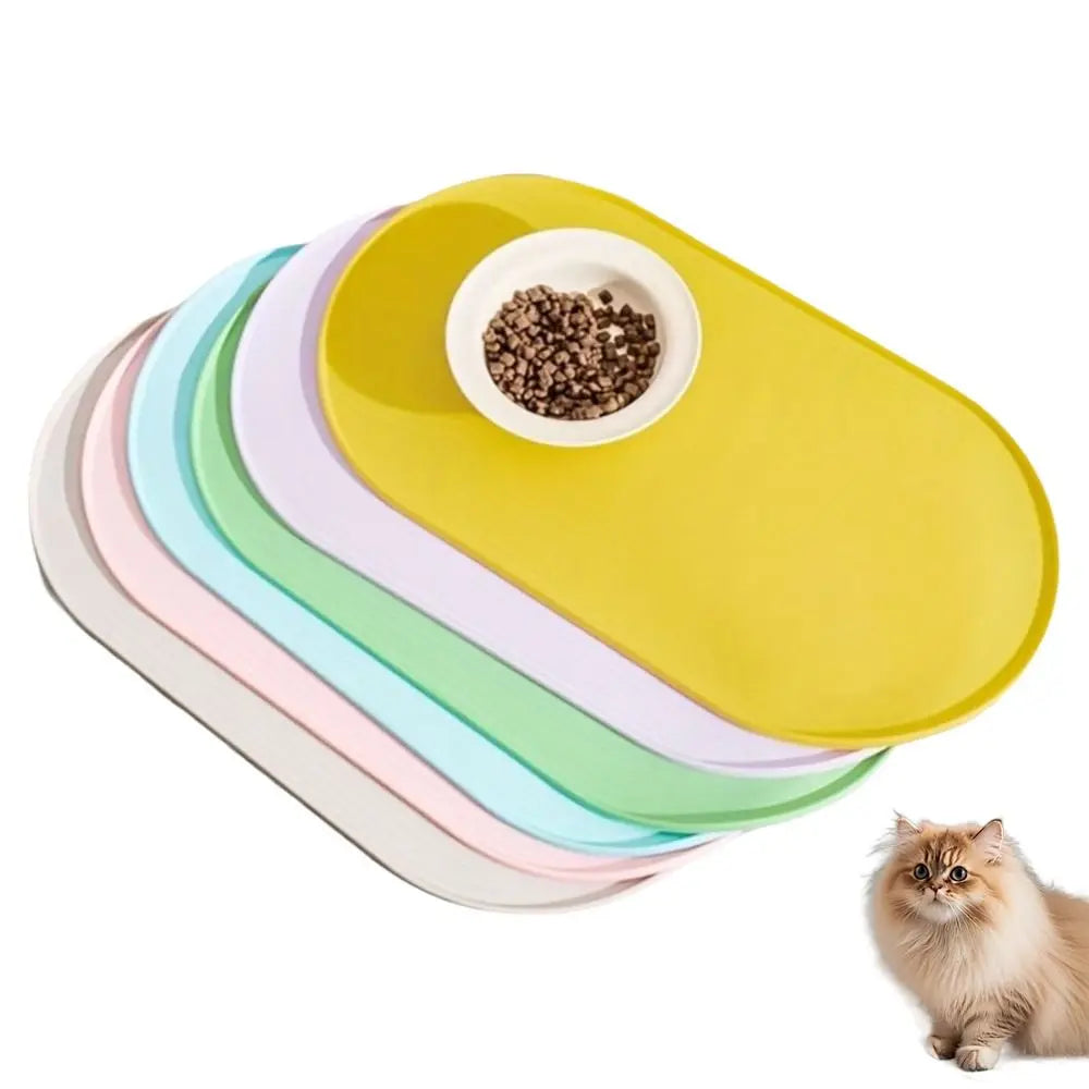 Silicone Pet Food Mat – Waterproof, BPA-Free, Raised Edges