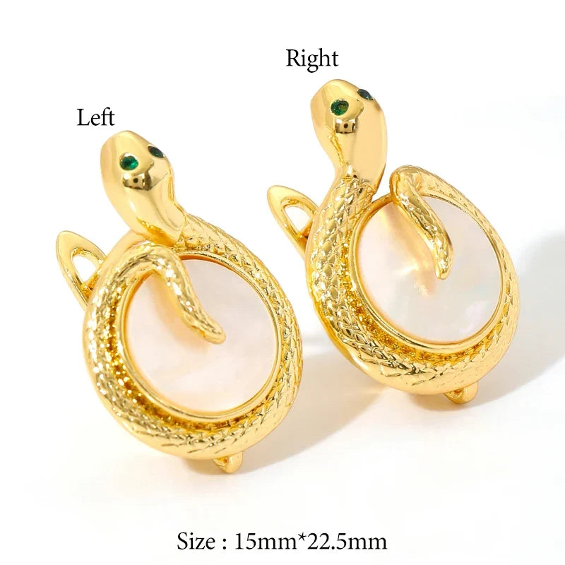 18K Gold Plated Zircon Snake Earring Hooks & Clasps | DIY
