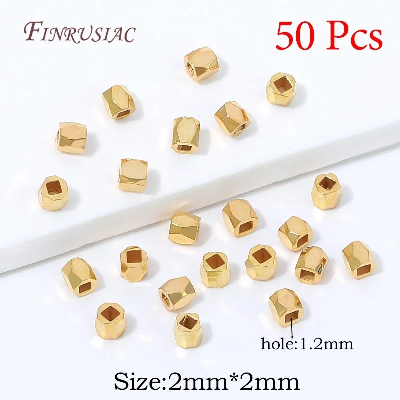 18K Gold Plated Zircon Spacer Beads – Brass DIY Jewelry Findings