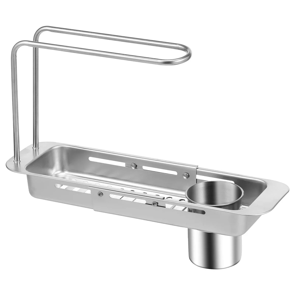 Telescopic Stainless Steel Sink Organizer Rack & Drain Basket