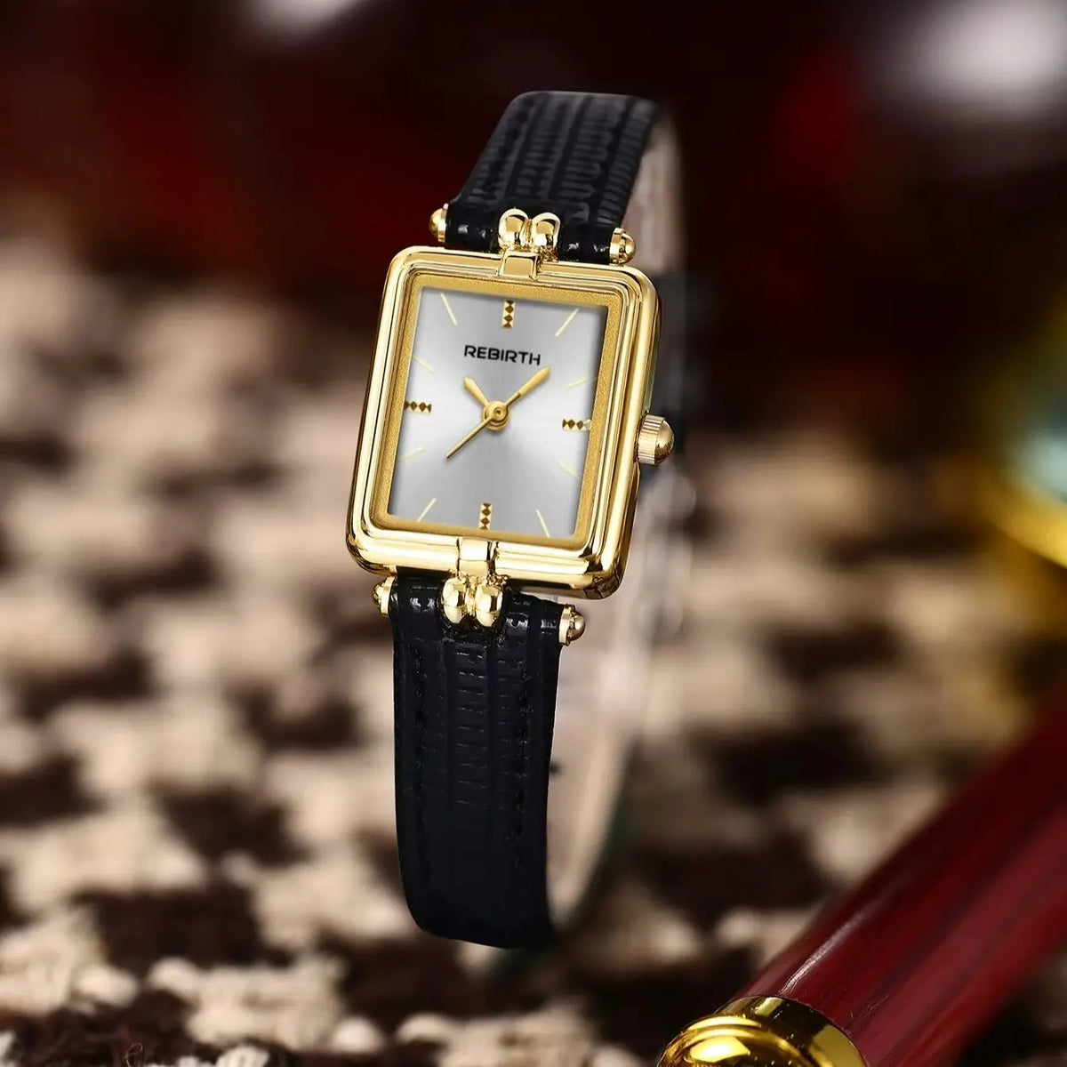 REBIRTH Roman Scale Quartz Watch | Leather Band Minimalist
