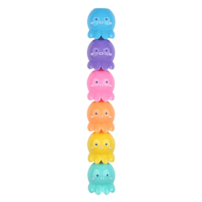 Octopus Highlighter Pens – 5-Pack Pastel Colors for Kids