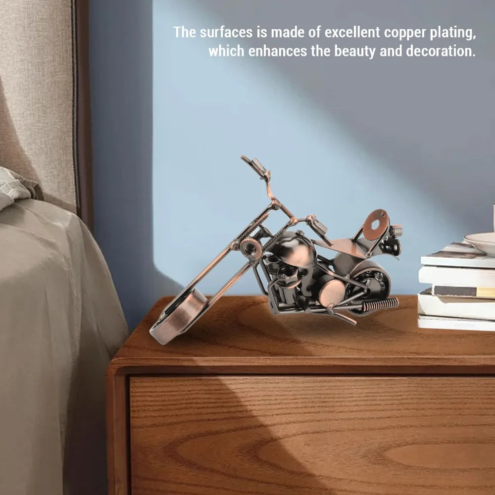 Handcrafted Iron Motorcycle Model – Movable Wheels & Handlebars