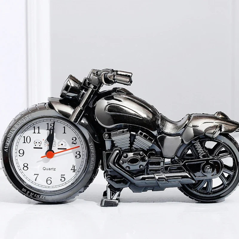 Vintage Motorcycle Alarm Clock – Retro Desktop Decoration