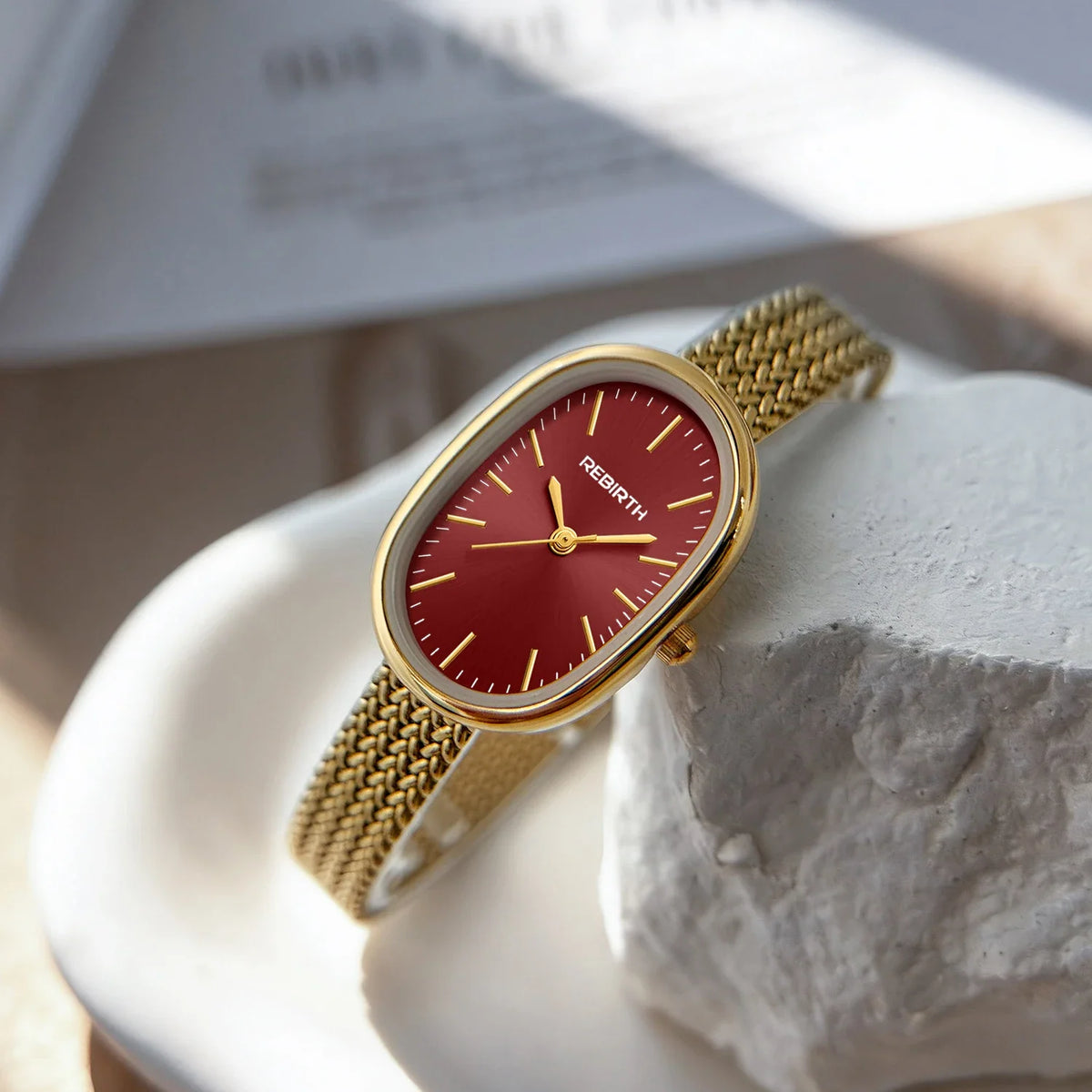 REBIRTH Women's Elegant Quartz Watch | Stainless Steel Band