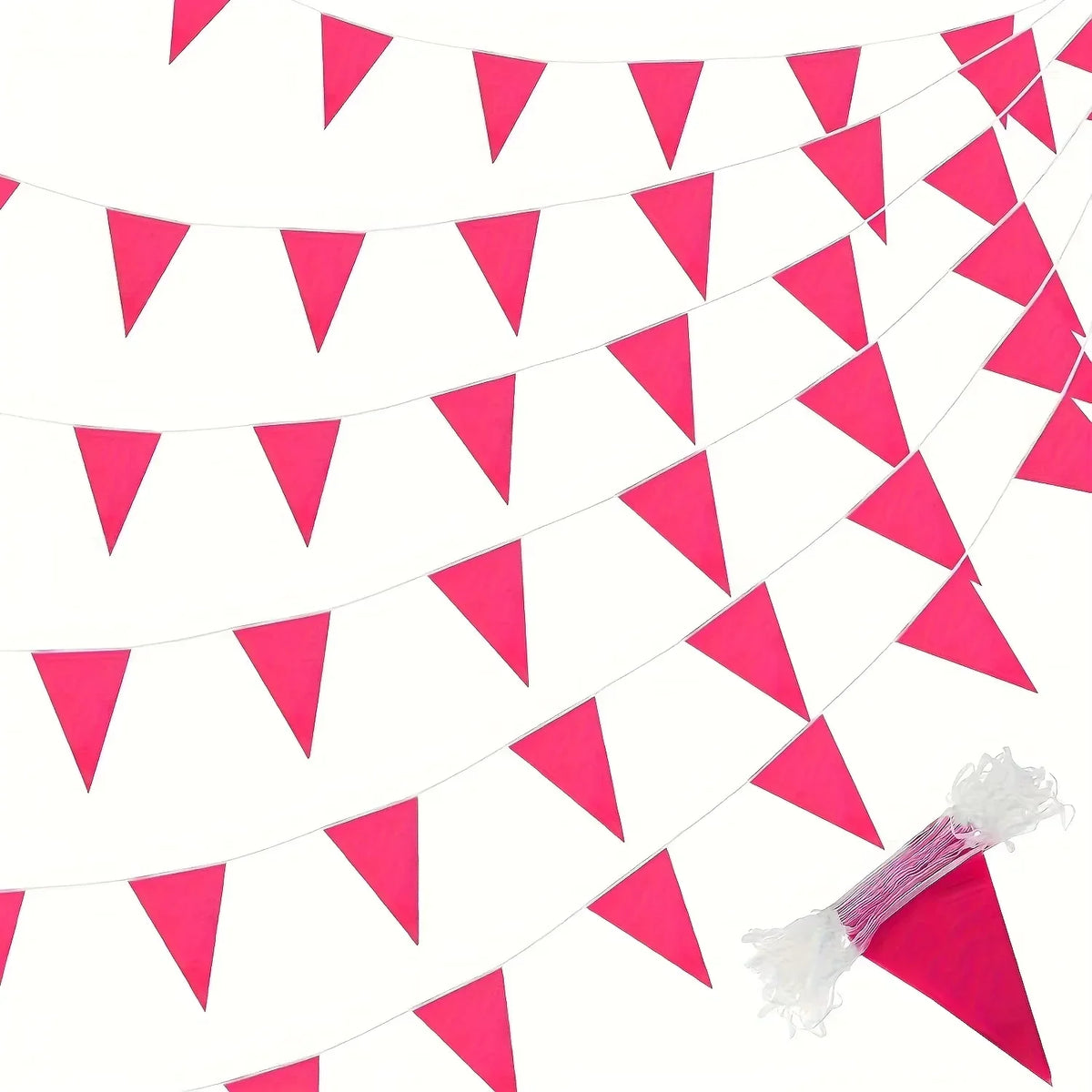 Princess Pink Party Banner 33ft – 20 Flags Wedding Birthday