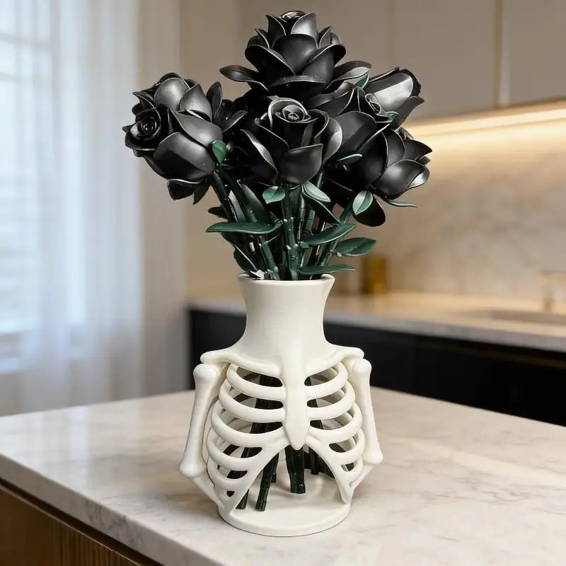 3D Printed Skeleton Ribcage Vase | Gothic Halloween Décor