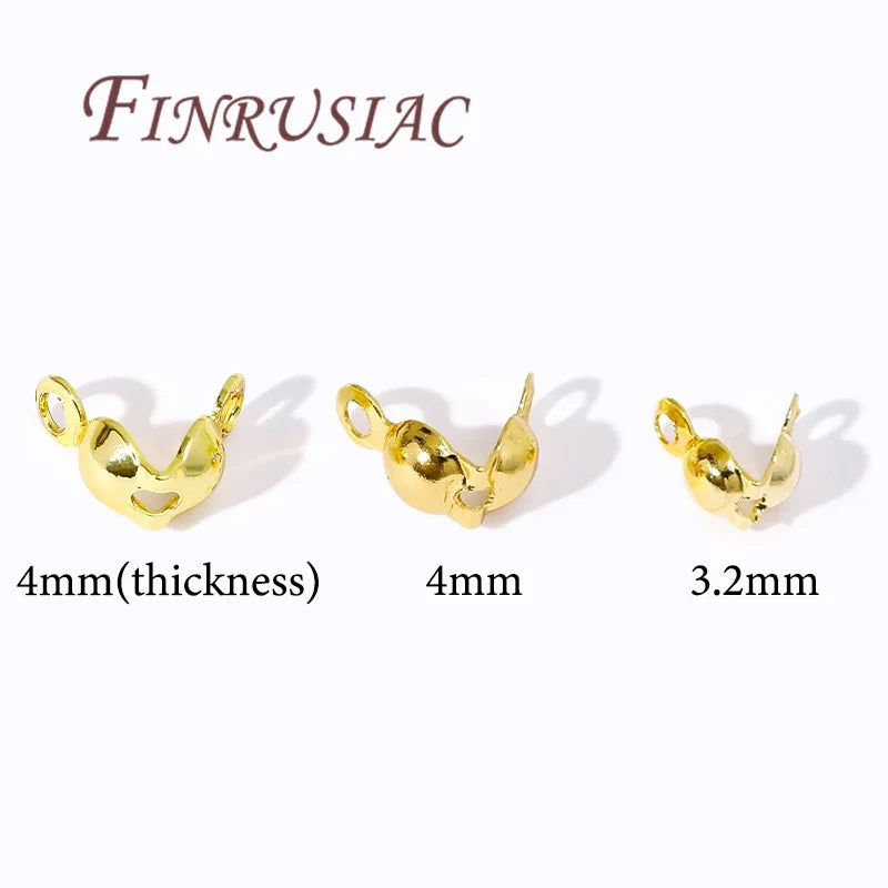 18K Gold Plated Crimp Bead Covers 3.2mm & 4mm | DIY Jewelry